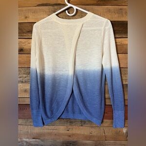 Banana Republic Blue and Cream Ombre Sweater